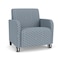 Lesro Siena Lounge Reception Wide Guest Chair w/ Front Casters, Walnut Wood Back Legs, RS RainSong Uph SN1201 - alternate 1